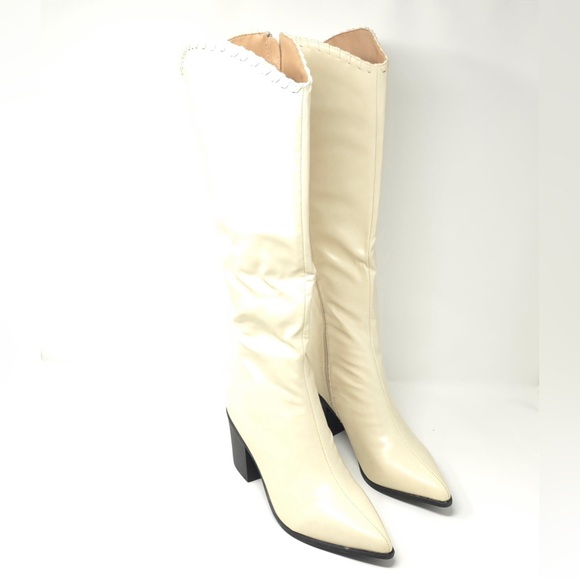 Journee Collection Daria Boots Bone Knee High Comfort Foam Size 9M - Picture 2 of 11